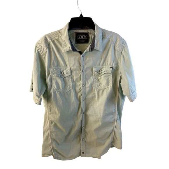 Blue Black Buckle ss western shirt men’s xl rn#75720 snap buttons standard fit - Picture 1 of 12